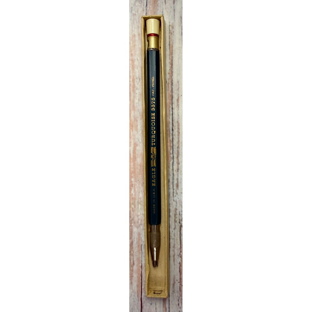 Vintage Eagle Turquoise 3375 Drawing Lead Holder Drafting Pencil USA with Box